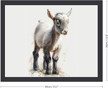 Amazon.co.jp: ヤギの水彩画 絵画 絵 子供のような動物のイラスト